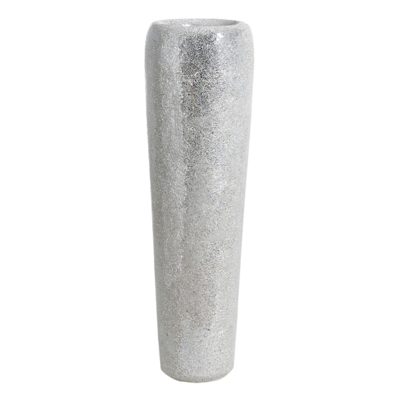 Vase en fibre de verre argent Ø34cm hauteur 127cm, Azza