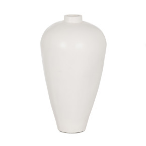 Vase en fibrociment blanc Ø45cm hauteur 80cm, Lym