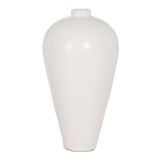 Vase en fibrociment blanc Ø51cm hauteur 100cm, Lym