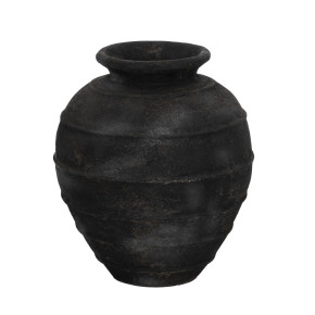 Vase en fibrociment noir Ø45cm hauteur 51cm, Foly