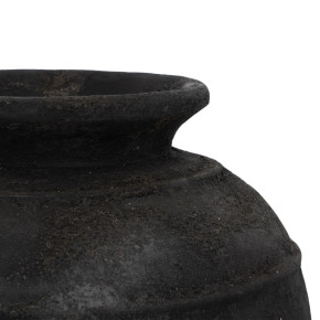 Vase en fibrociment noir Ø45cm hauteur 51cm, Foly