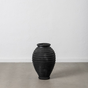 Vase en fibrociment noir Ø39cm hauteur 60cm, Jard