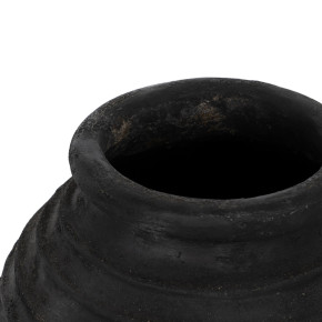 Vase en fibrociment noir Ø39cm hauteur 60cm, Jard