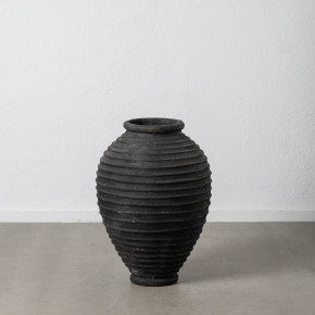 Vase en fibrociment noir Ø58cm hauteur 80cm, Jard