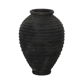 Vase en fibrociment noir Ø58cm hauteur 80cm, Jard