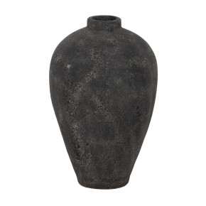 Vase en fibrociment gris Ø38cm hauteur 60cm, Lym