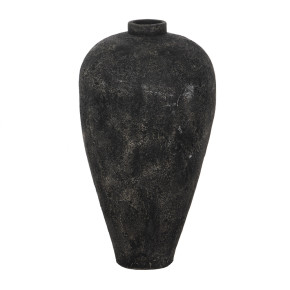 Vase en fibrociment gris Ø45cm hauteur 80cm, Lym