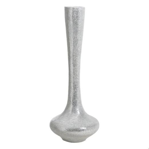 Vase en fibre de verre trempé argent Ø54cm hauteur 154cm, Izza