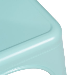 Lot de 4 chaises métal industriel turquoise empilable, Dallas