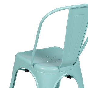 Lot de 4 chaises métal industriel turquoise empilable, Dallas