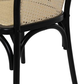 Chaise en bois noir arrondie 56x58x77cm, Lacery