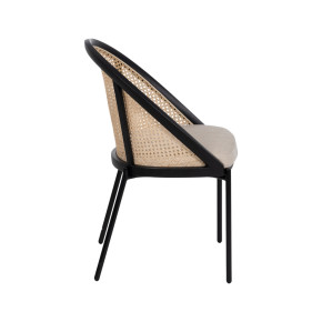 Chaise en métal noir arrondie 54x49x82,30cm