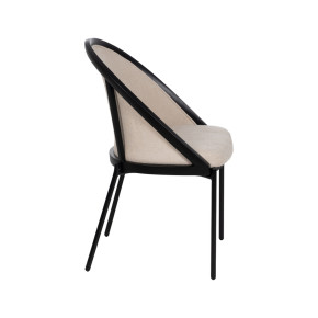 Chaise en métal noir arrondie 54x47,50x82,30cm