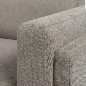 Canapé 3 places en tissu chenille gris vert clair et bois