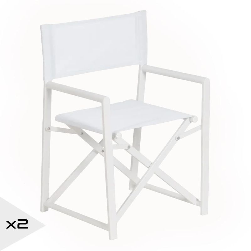 Lot de 2 chaises réalisateur blanche pliable , Réaly