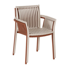 Lot de 4 chaises en polypropylène beige 59x56,50x83cm