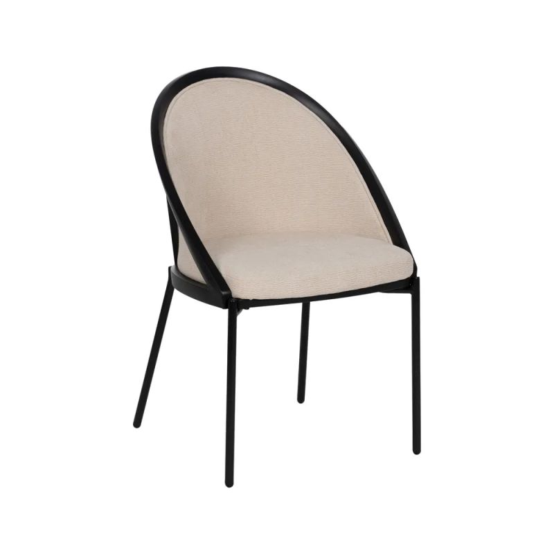 Chaise en métal noir arrondie 54x47,50x82,30cm