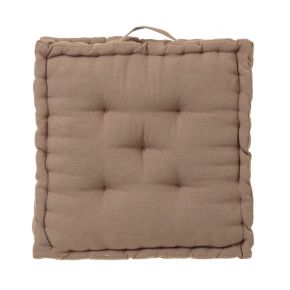 Coussin de sol en coton taupe 45x45cm