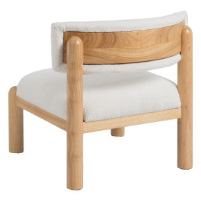 Fauteuil blanc et bois d'hévea 62x62x71cm