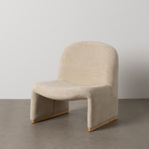 Fauteuil écru bouclette, Maximo - 70x78x73cm