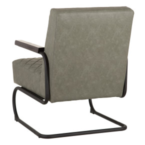 Fauteuil rétro simili cuir kaki 61x70x85cm, Lineaas