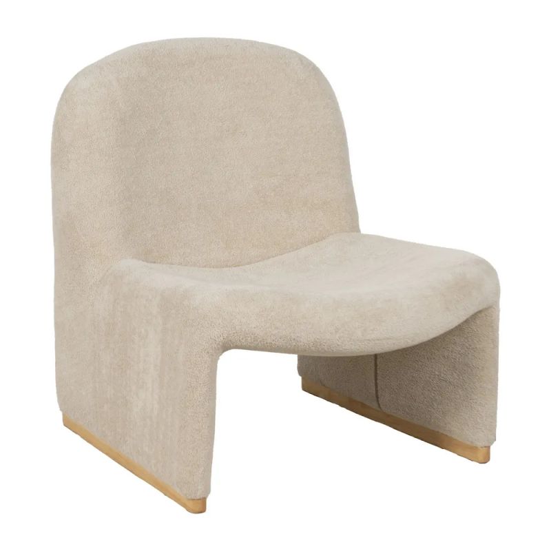 Fauteuil écru bouclette, Maximo - 70x78x73cm