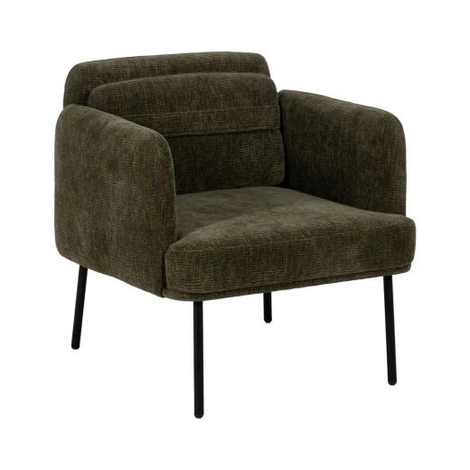 Fauteuil velours bouclette vert bronze 72x72x73cm, Profy