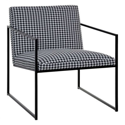 Fauteuil carré vichy noir, Square