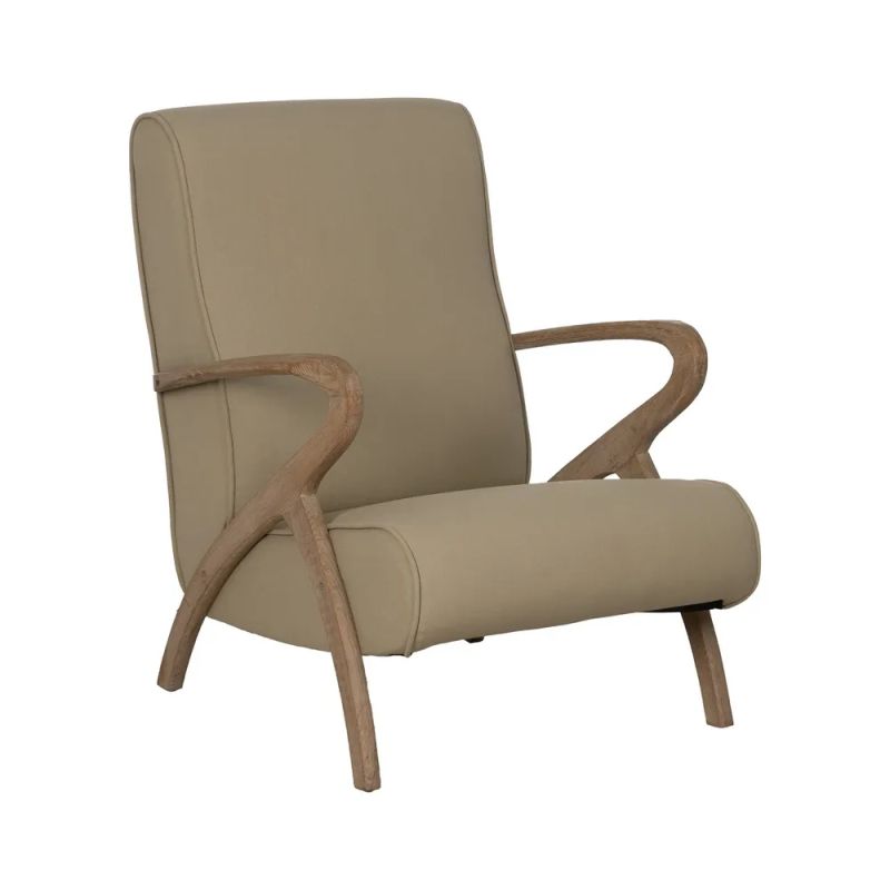 Fauteuil en tissu bois beige, Bass