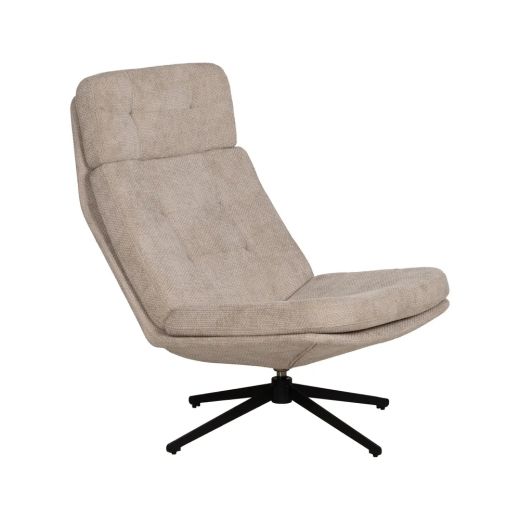 Fauteuil pivotant en tissu beige, Pivo