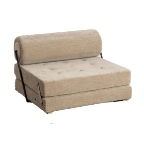 Faiteuil canapé tissu chenille beige, Maxi