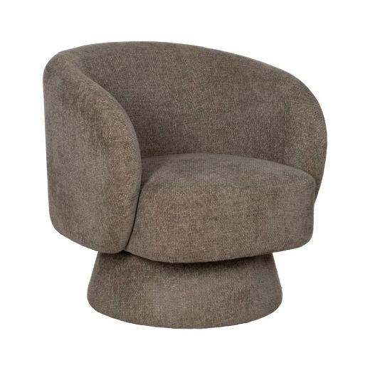 Fauteuil tissu chenille beige, Etofe