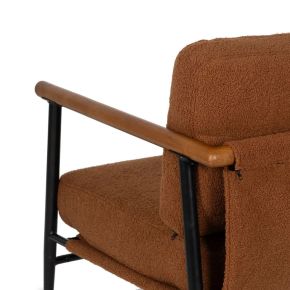 Fauteuil terracotta en bois, Abrax