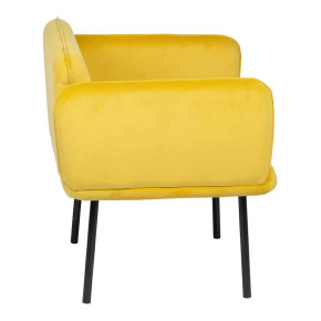 Fauteuil velours moderne uni jaune Norma