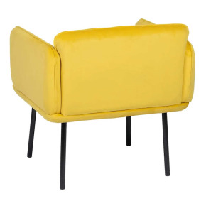 Fauteuil velours moderne uni jaune Norma