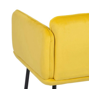 Fauteuil velours moderne uni jaune Norma