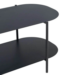 Table basse ovale noir en métal