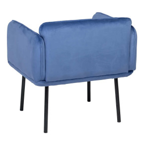 Fauteuil velours moderne uni bleu Norma