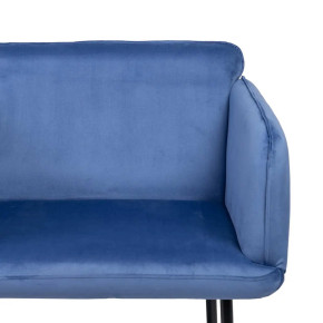 Fauteuil velours moderne uni bleu Norma