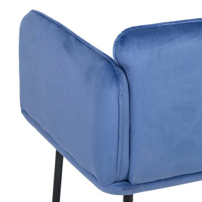 Fauteuil velours moderne uni bleu Norma