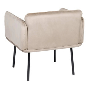 Fauteuil velours moderne uni ivoire Norma