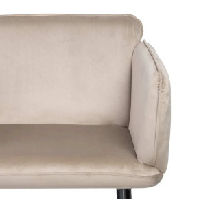 Fauteuil velours moderne uni ivoire Norma