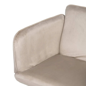 Fauteuil velours moderne uni ivoire Norma