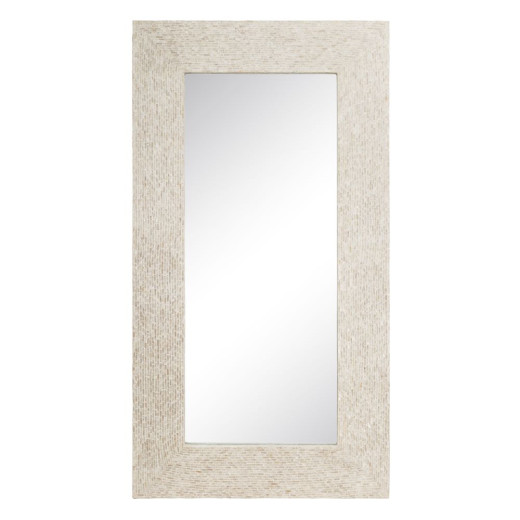 Miroir avec mosaïque capiz blanc et verre