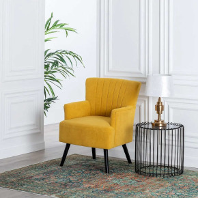 Fauteuil moderne en velours jaune - Kosy