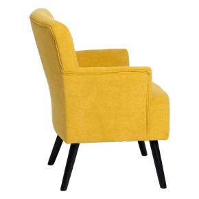 Fauteuil moderne en velours jaune - Kosy