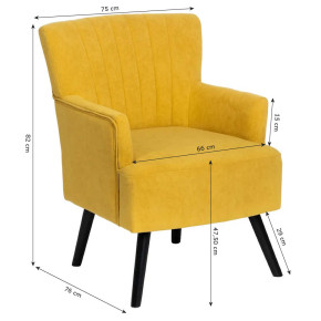 Fauteuil moderne en velours jaune - Kosy