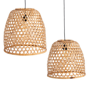 Suspension en rotin naturel beige