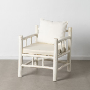 Fauteuil design en bois de teck blanc, structure teck