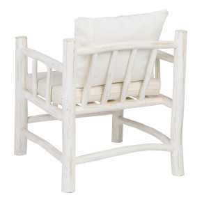 Fauteuil design en bois de teck blanc, structure teck